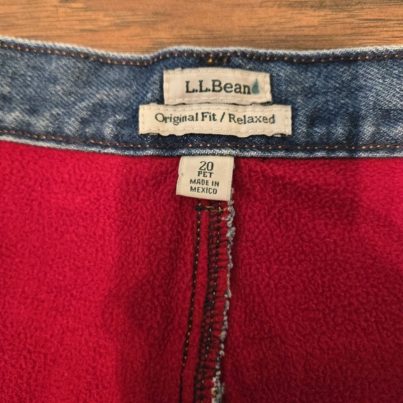 LL Bean Jeans Womens 20x27 Petite Fleece Lined Original Fit Relaxed Winter Pants - Picture 3 of 7